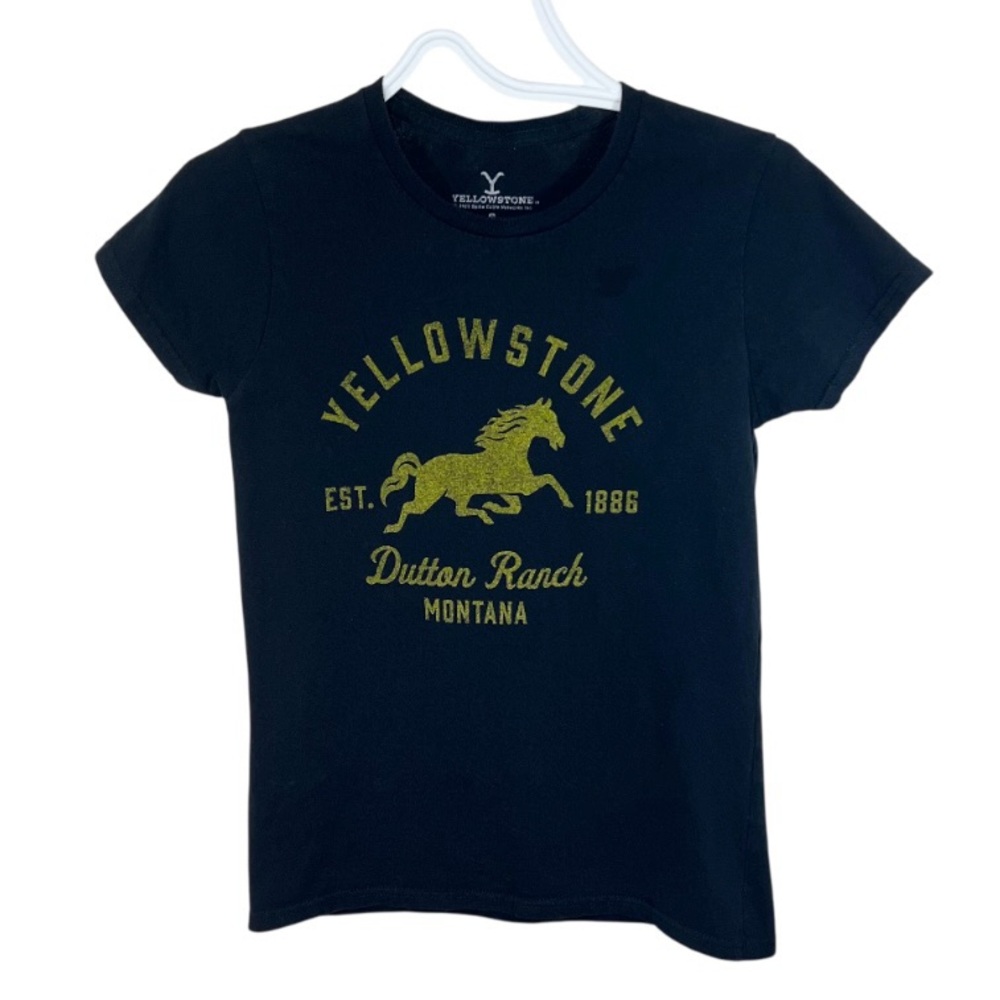 Yellowstone Dutton Ranch Est. 1886 Running Horse Logo Short Sleeve T-Shirt SMALL
